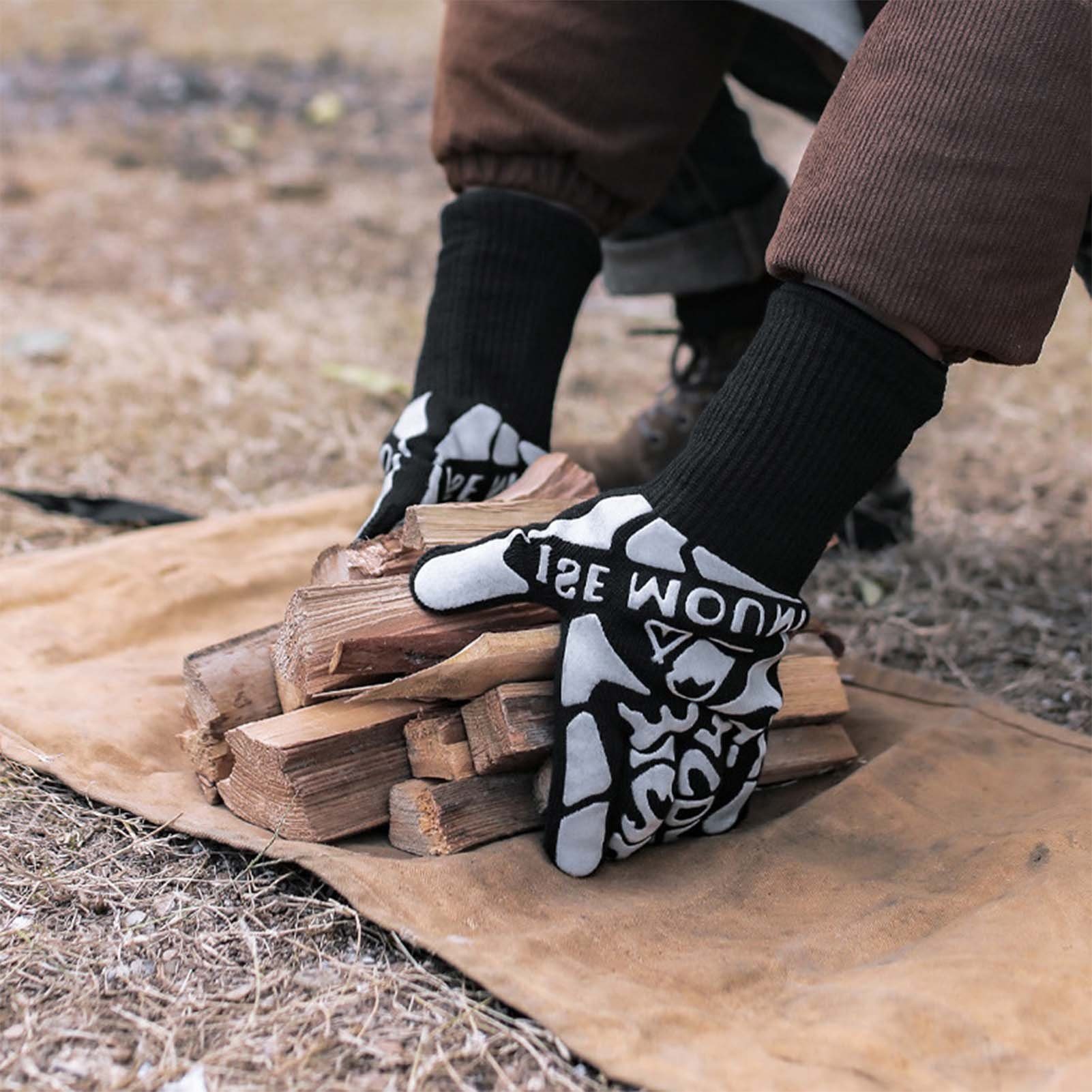 Rutaqian Topflappen Grillhandschuhe Hitzebeständig bis 800°C,Silikon feuerfeste Handschuhe, (Ofenhandschuhe BBQ Handschuhe Kochhandschuhe Backhandschuhe, Grill Handschuhe Mit Verdickte Rutschfester), Geeignet für Grillen und Backofen