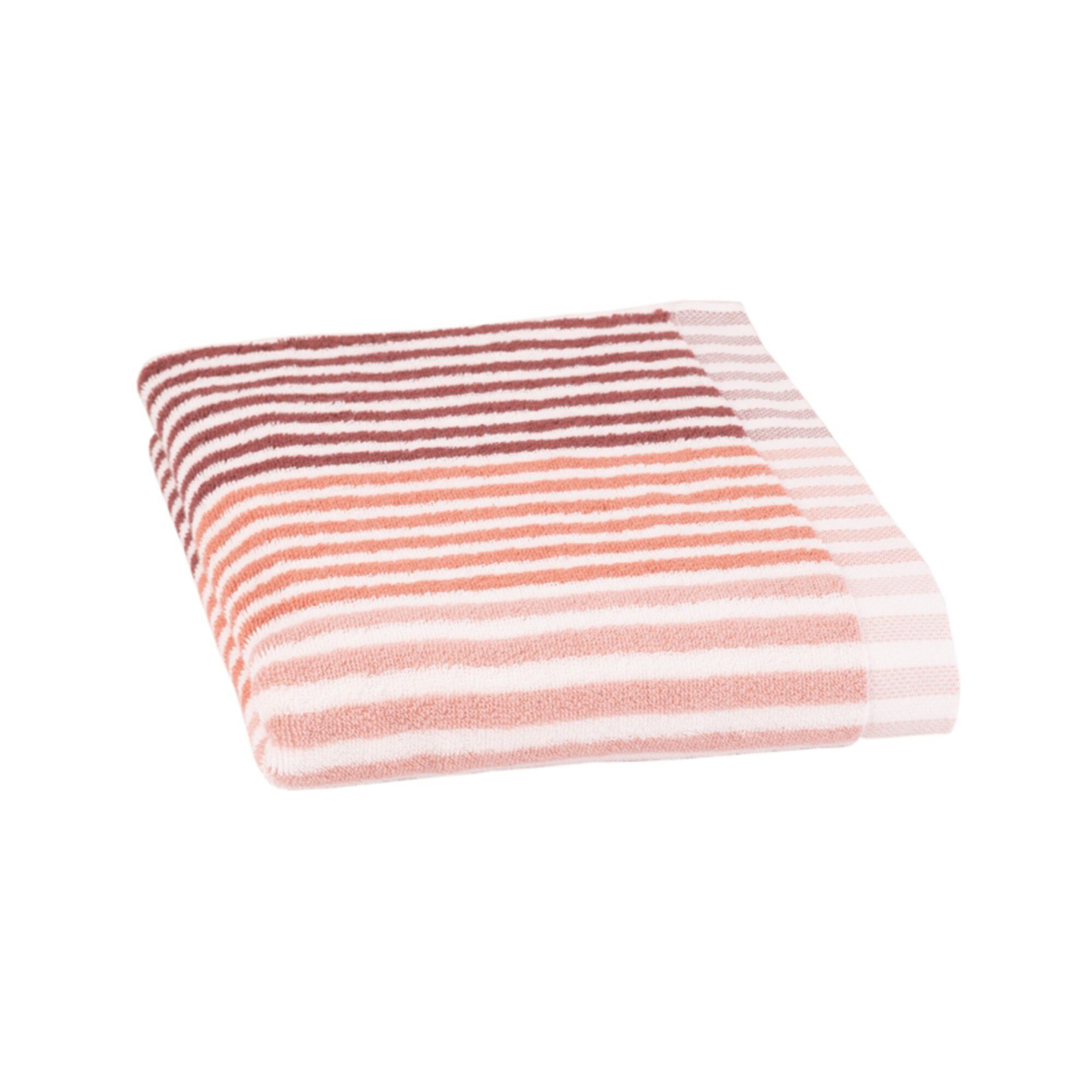 Serviette éponge coton rayure camaïeu