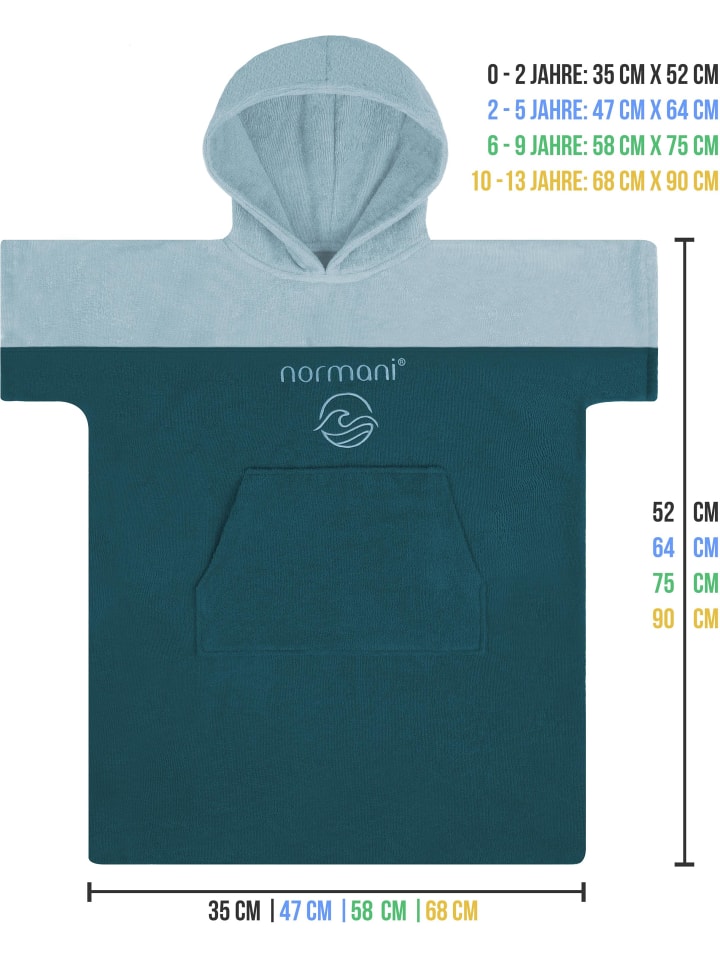 normani Kinder Badeponcho Puwai in Petrol günstig kaufen