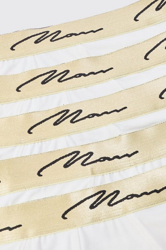 5er-Pack Man Signature Boxershorts mit Gold-Bund