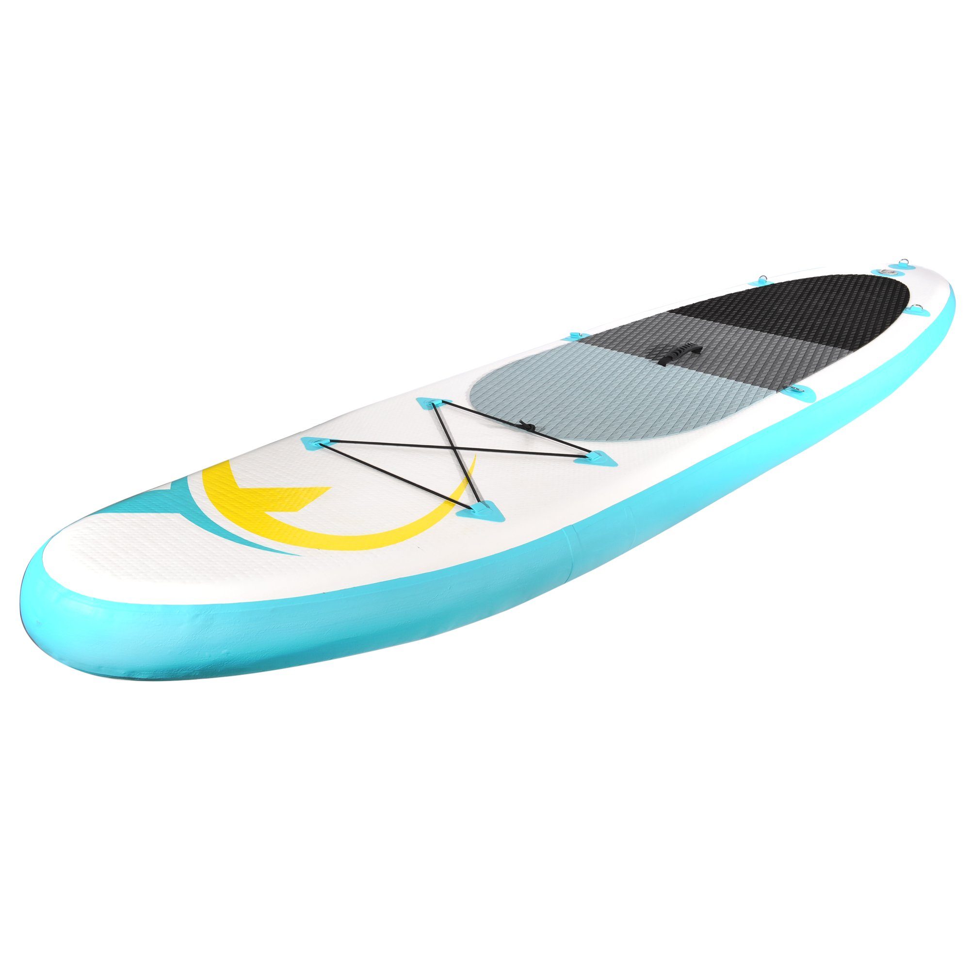 NEMAXX Inflatable SUP-Board, Nemaxx PB320 Stand up Paddle Board 320x78x15cm, türkis/gelb - Surfbrett, Surf-Board - aufblasbar & leicht zu transportieren - inkl. Tasche, Paddel