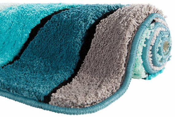 Badematte Josie my home, Höhe 20 mm, rutschhemmend beschichtet, fußbodenheizungsgeeignet, schnell trocknend, strapazierfähig, Polyester, rechteckig, Badteppich, Badematten, rechteckig, rund & als 3-tlg. Set erhältlich