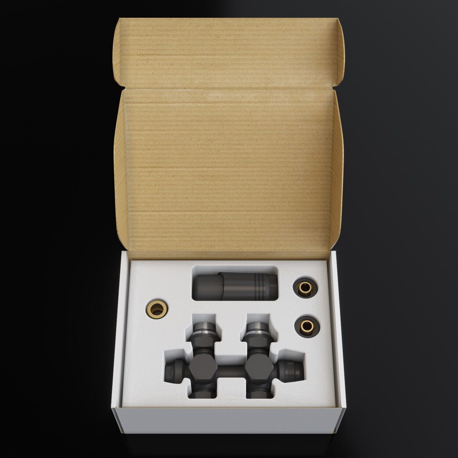 SONNI Heizkörperthermostat Multiblock Set für Heizkörper Thermostat Anschlussarmatur, mit Thermostatkopf ; 50mm G 1/2