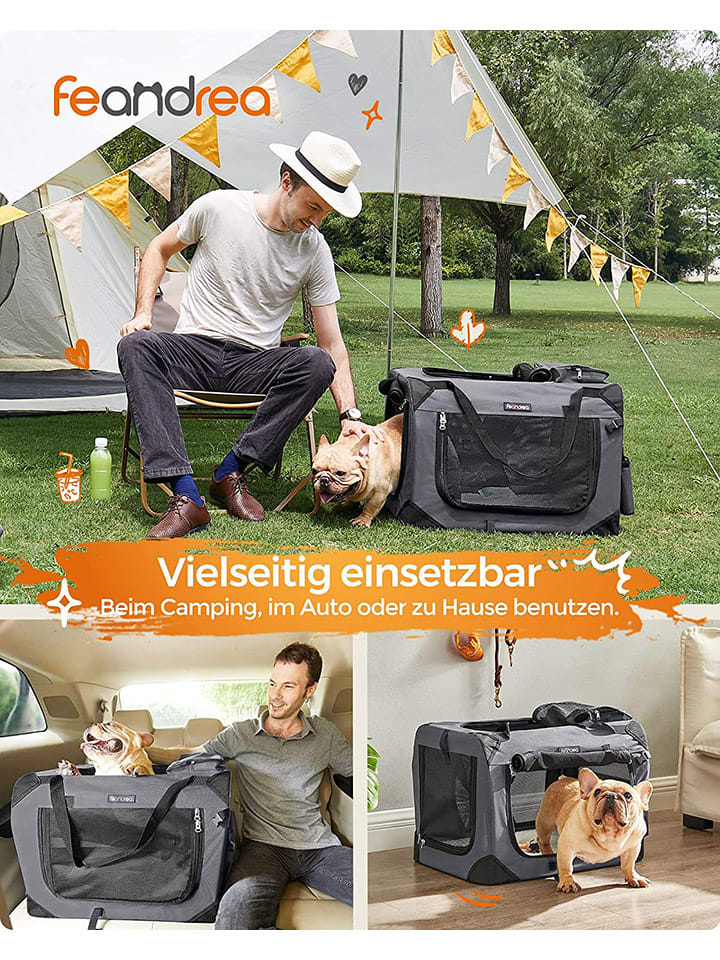 Songmics Transportbox in Grau/ Schwarz - (B)60 x (H)42 x (T)42 cm günstig kaufen onesize