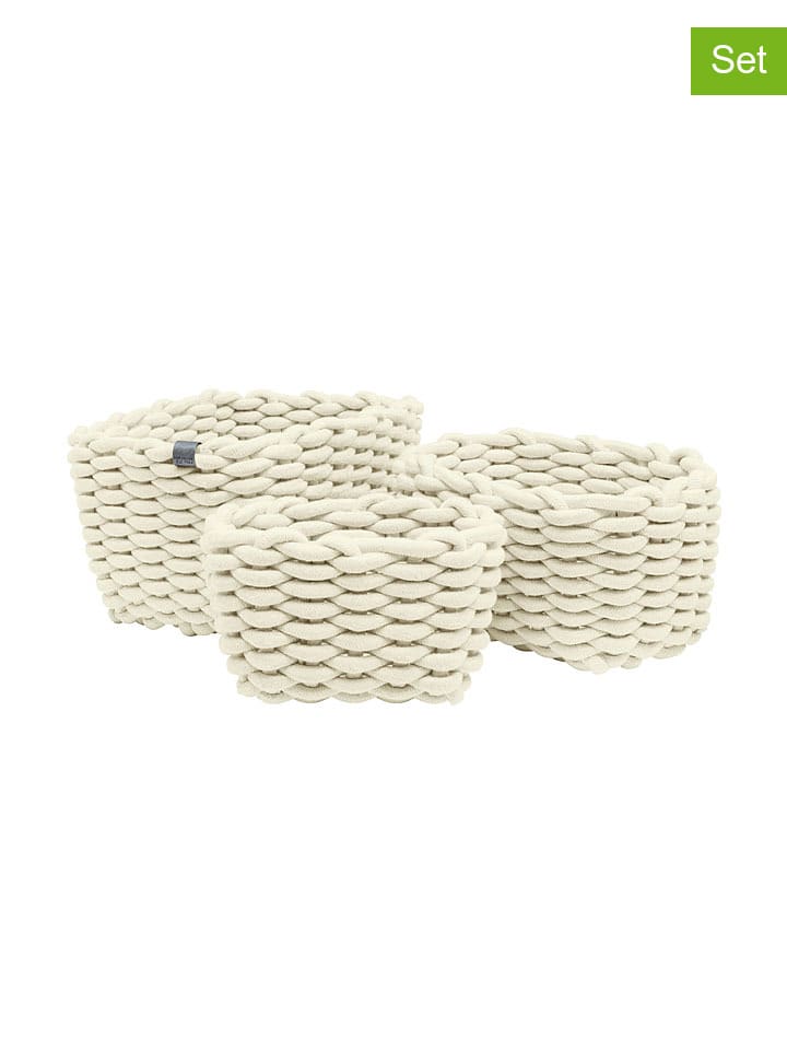 Tom Tailor 3er-Set: Aufbewahrungskörbe in Creme günstig kaufen onesize