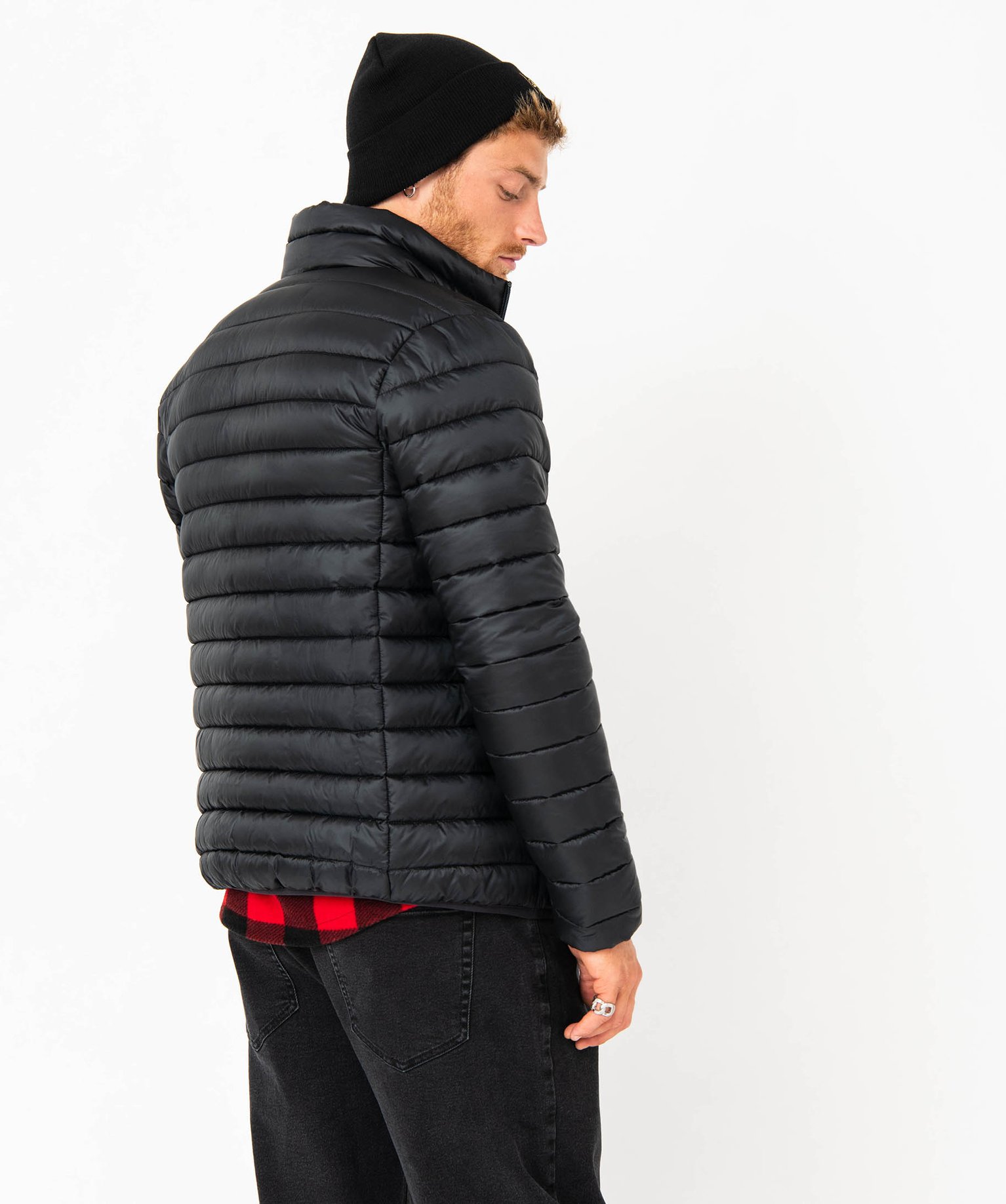 Blouson matelassé à col montant homme noir | GEMO