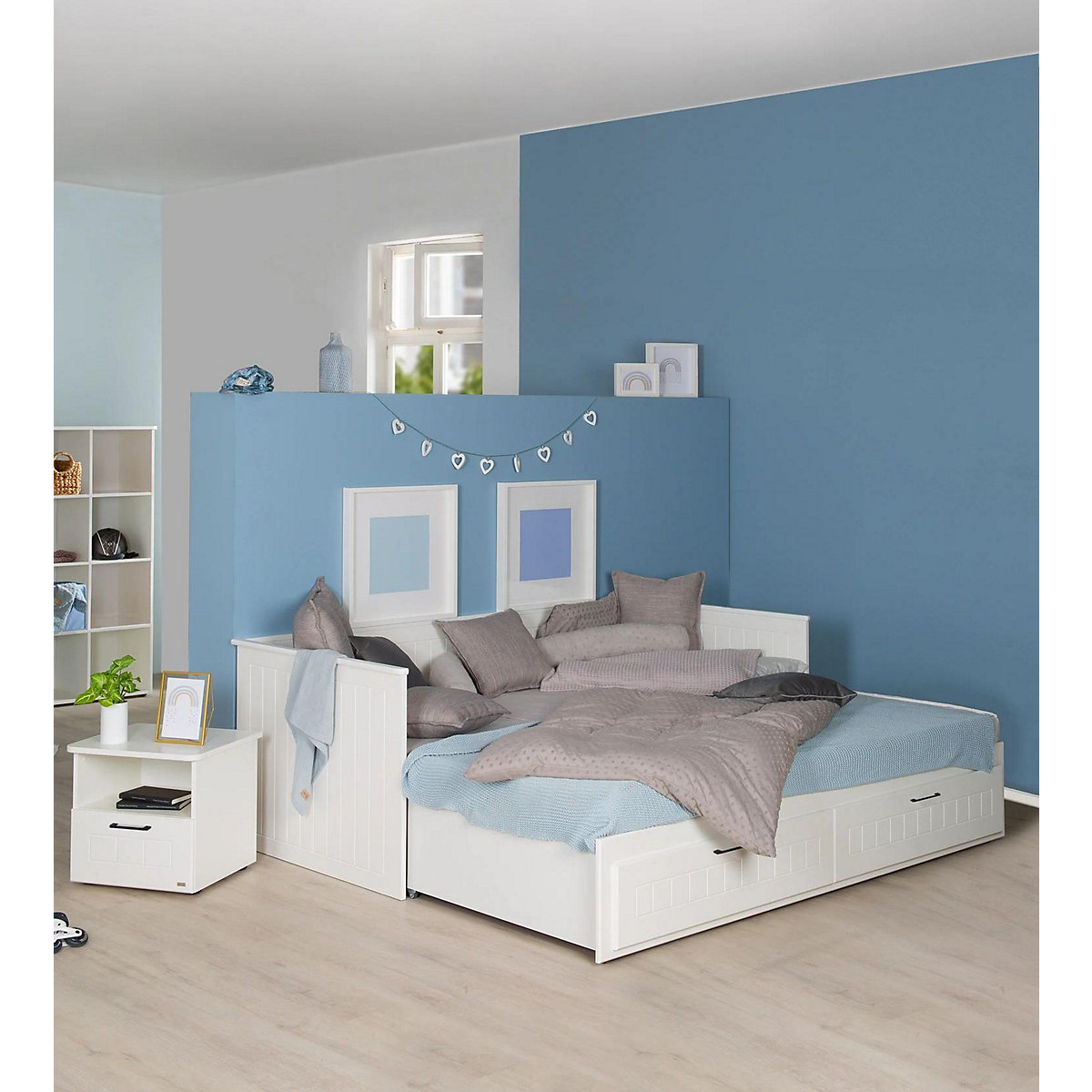 Tagesbett, 90x200 cm, umbaubar bis 180x200 cm Sylt mit 2 Schubladen