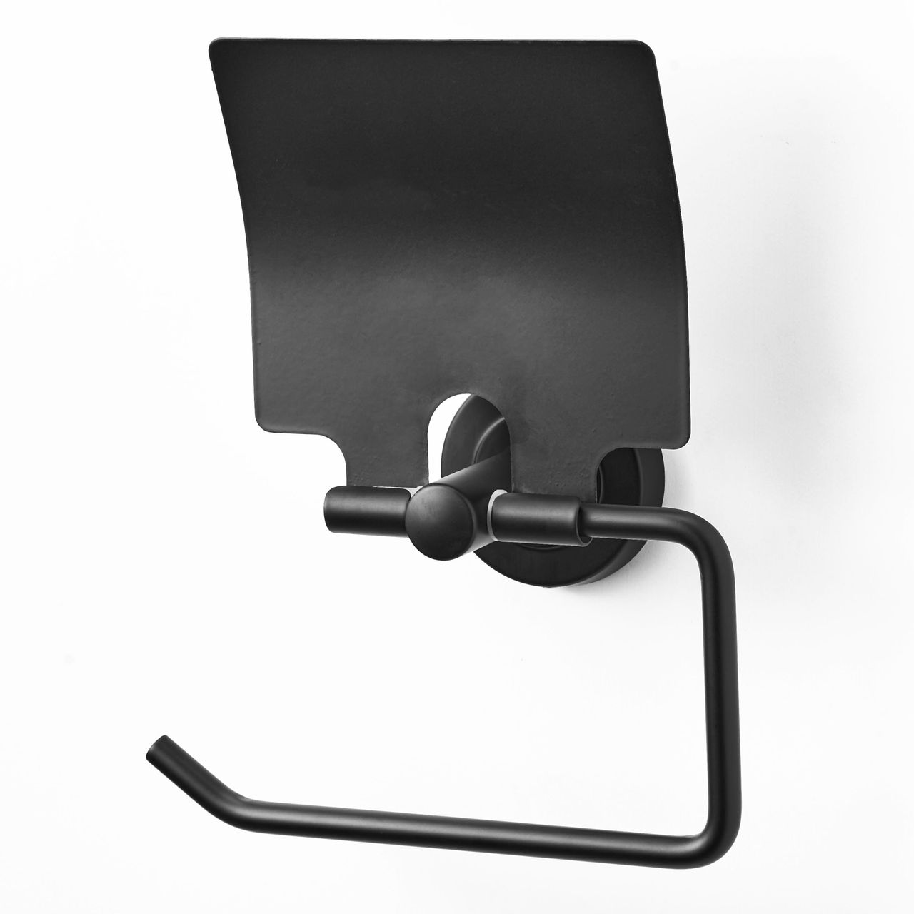 Weles AMARE Toilettenpapierrollenhalter mit Abdeckklappe, schwarz