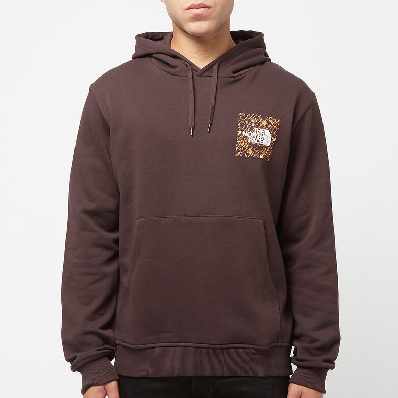 The North Face Fine Hoodie coal brown water distortion print