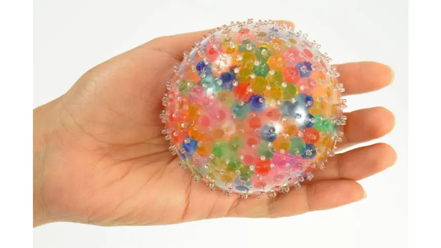 Kögler - Flutschi-Ball XXL, Rainbow, mit bunten Waterbeads, 8,5cm