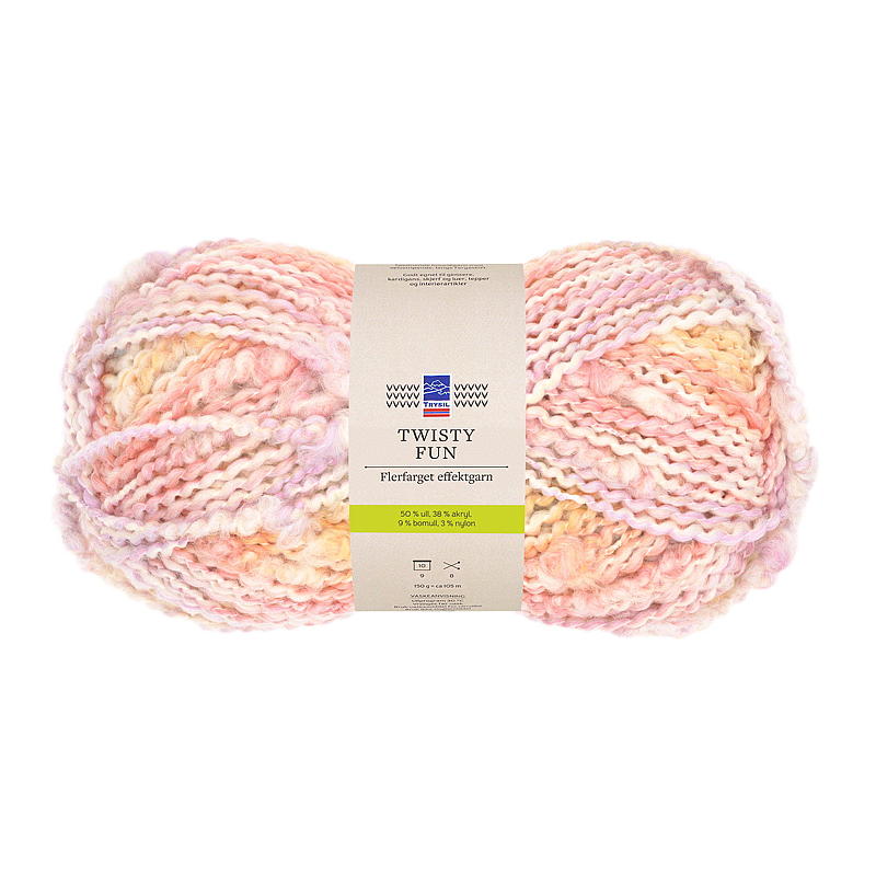 Twisty Fun garn rosa/lavendel/gul