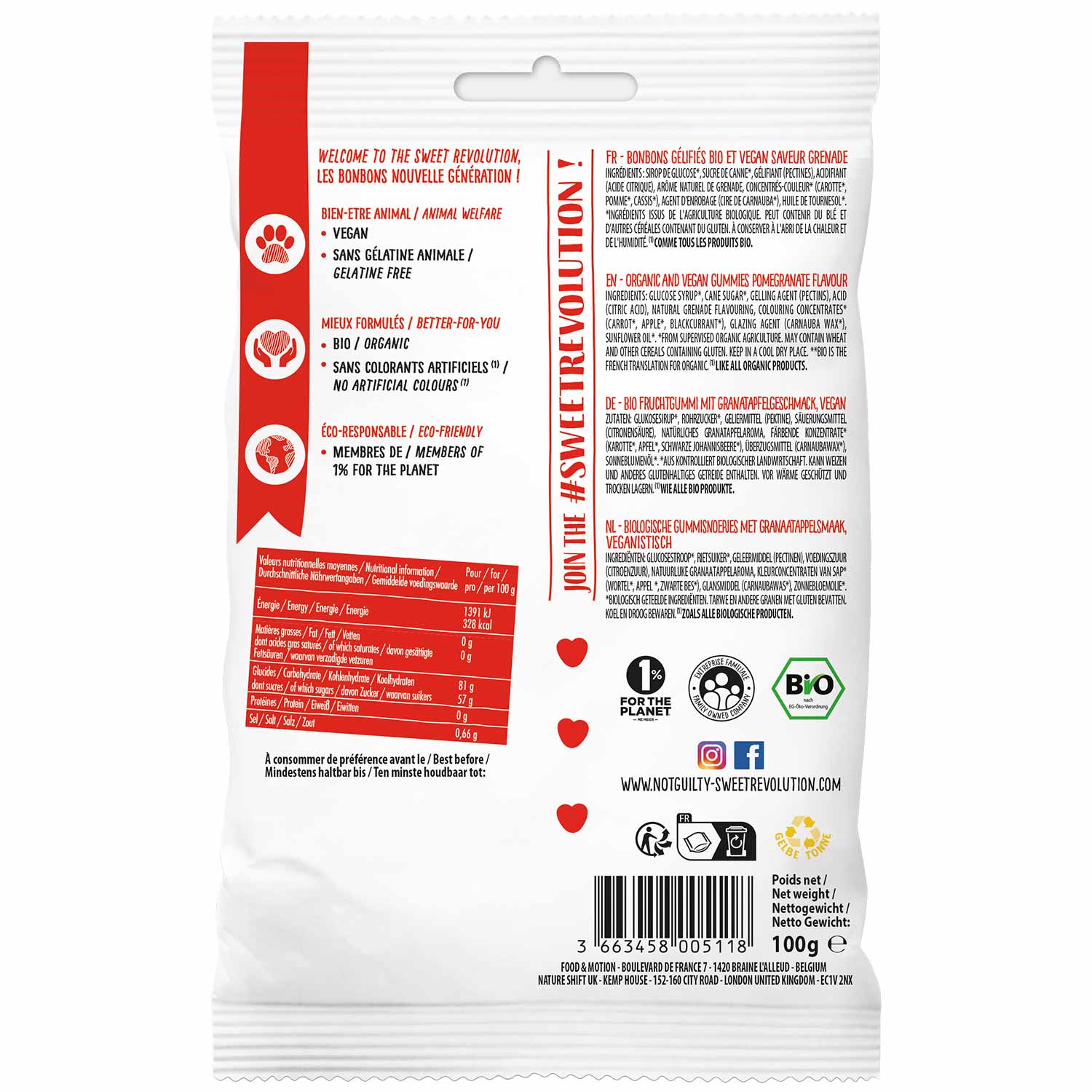 Not Guilty Be My Love Pomegranate Bio 100g