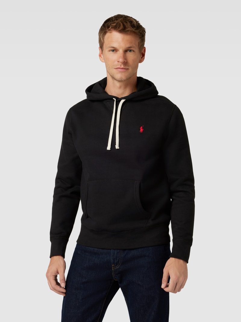 Hoodie mit Label-Stitching in schwarz