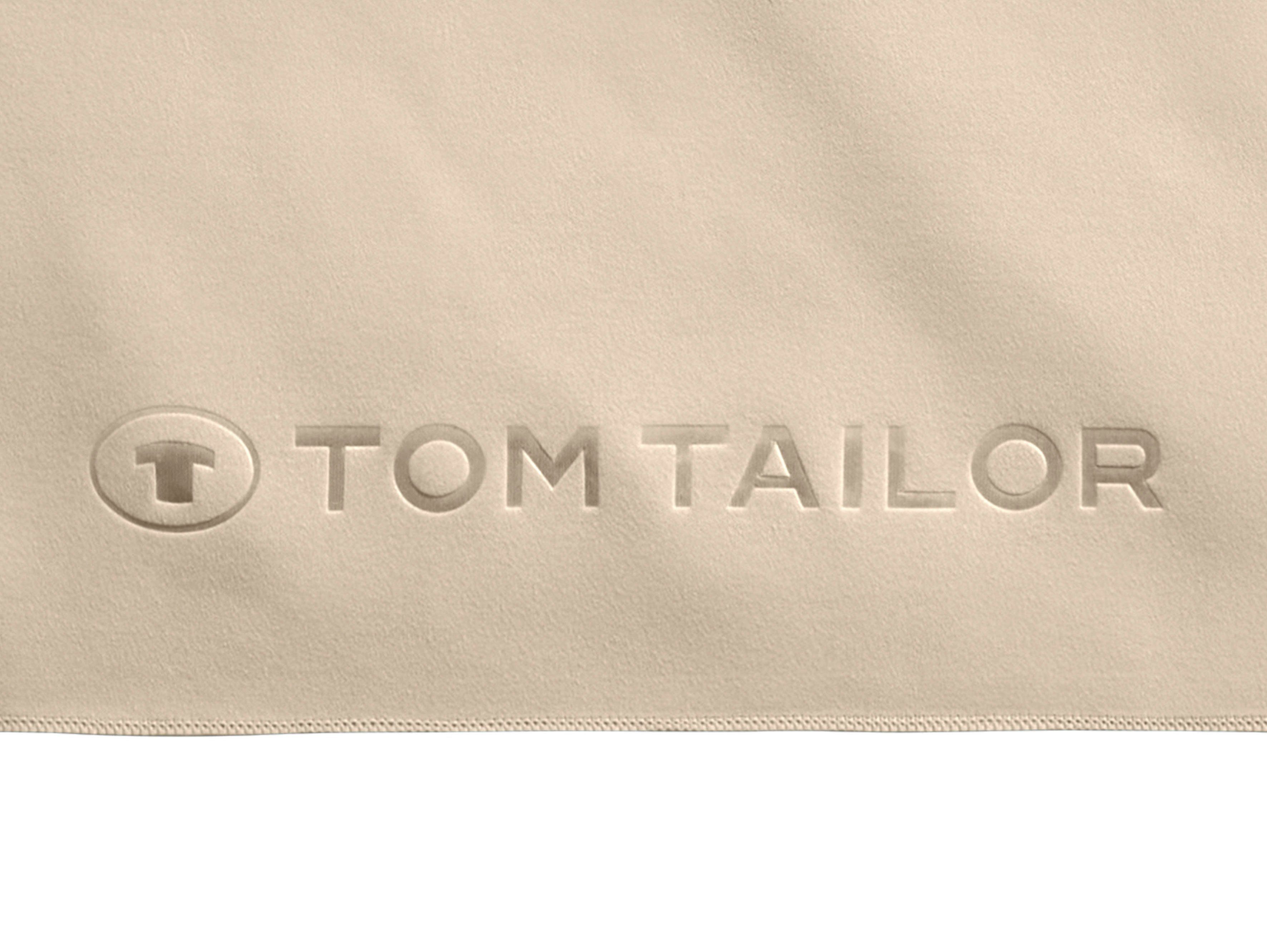 TOM TAILOR HOME Duschtuch Fitness, gewebte Ware (1-St), dünne, feinfädige, weiche Qualität, schnell trocknend, uni, mit Logo