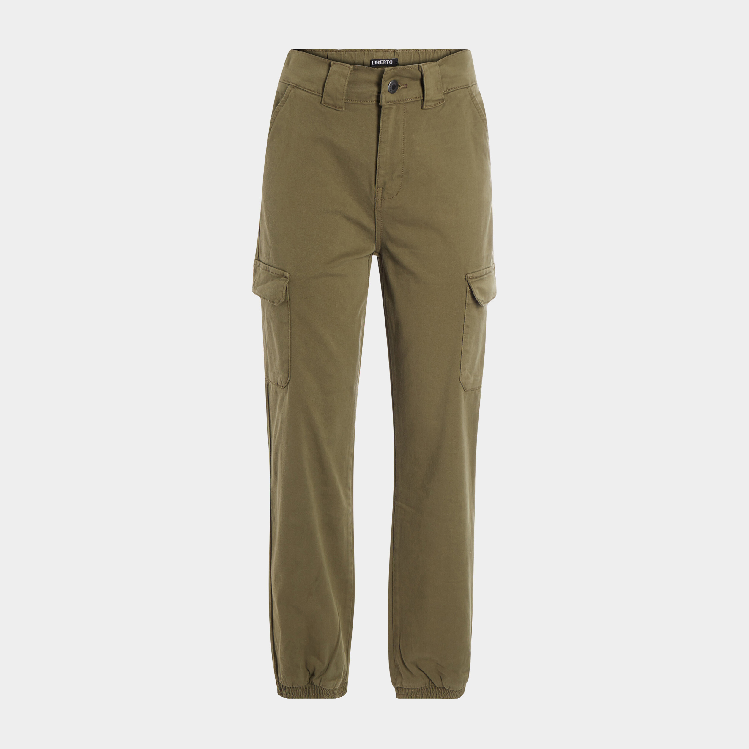 Pantalon cargo taille haute vert kaki femme | La Halle