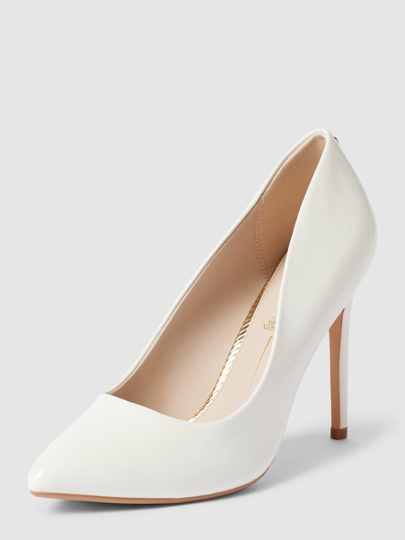 Pumps mit Label-Detail Modell 'JULIETTE' in weiß