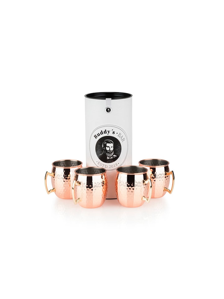Buddy's Bar Cocktailbecher 4er Set -MOSCOW MULE- in Kupfer, Maße: 9x12x10 cm günstig kaufen onesize