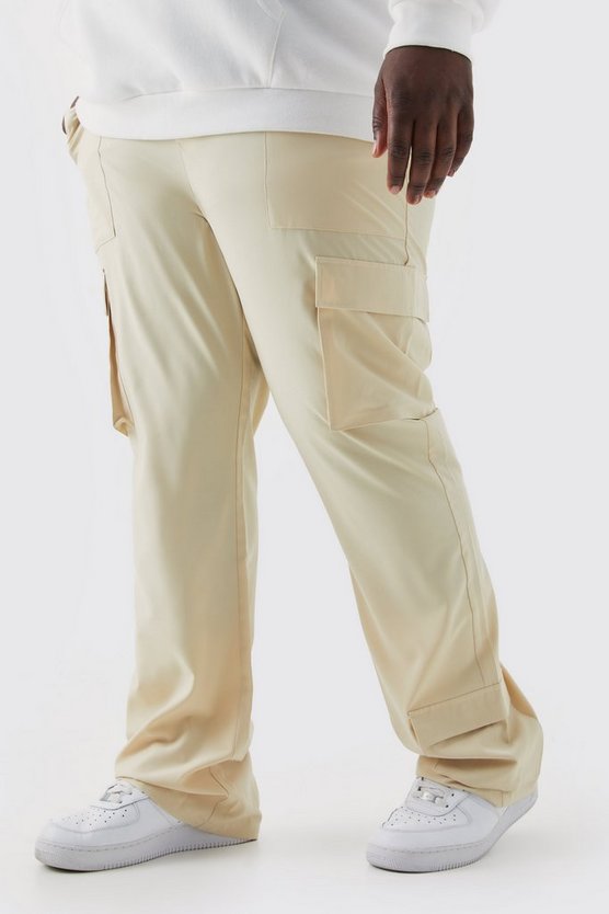 Plus Slim Cargo Stretch Schlaghose mit Kontrast-Naht