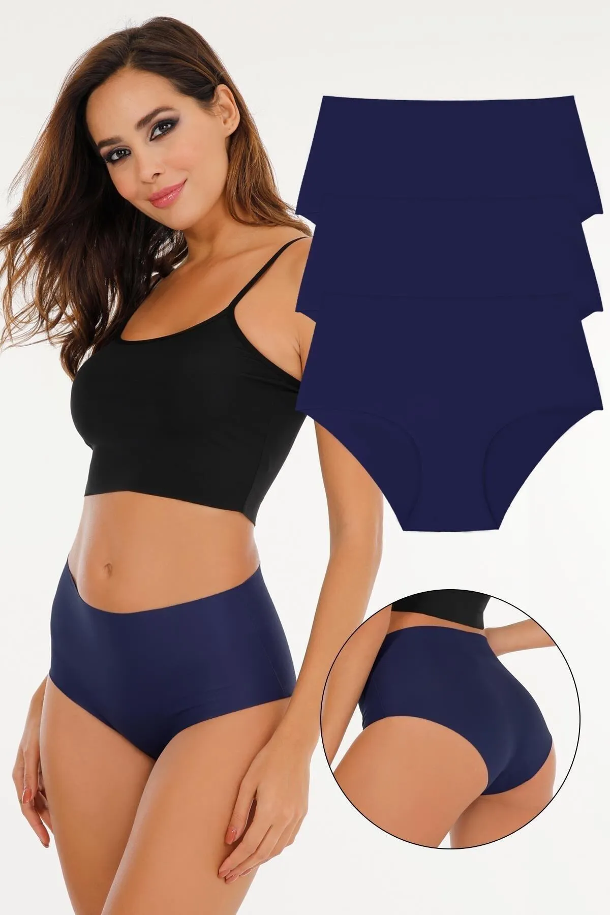 Sensu  Lasergeschnittene Höschen mit hoher Taille für Damen im 3er-Pack KTS2011