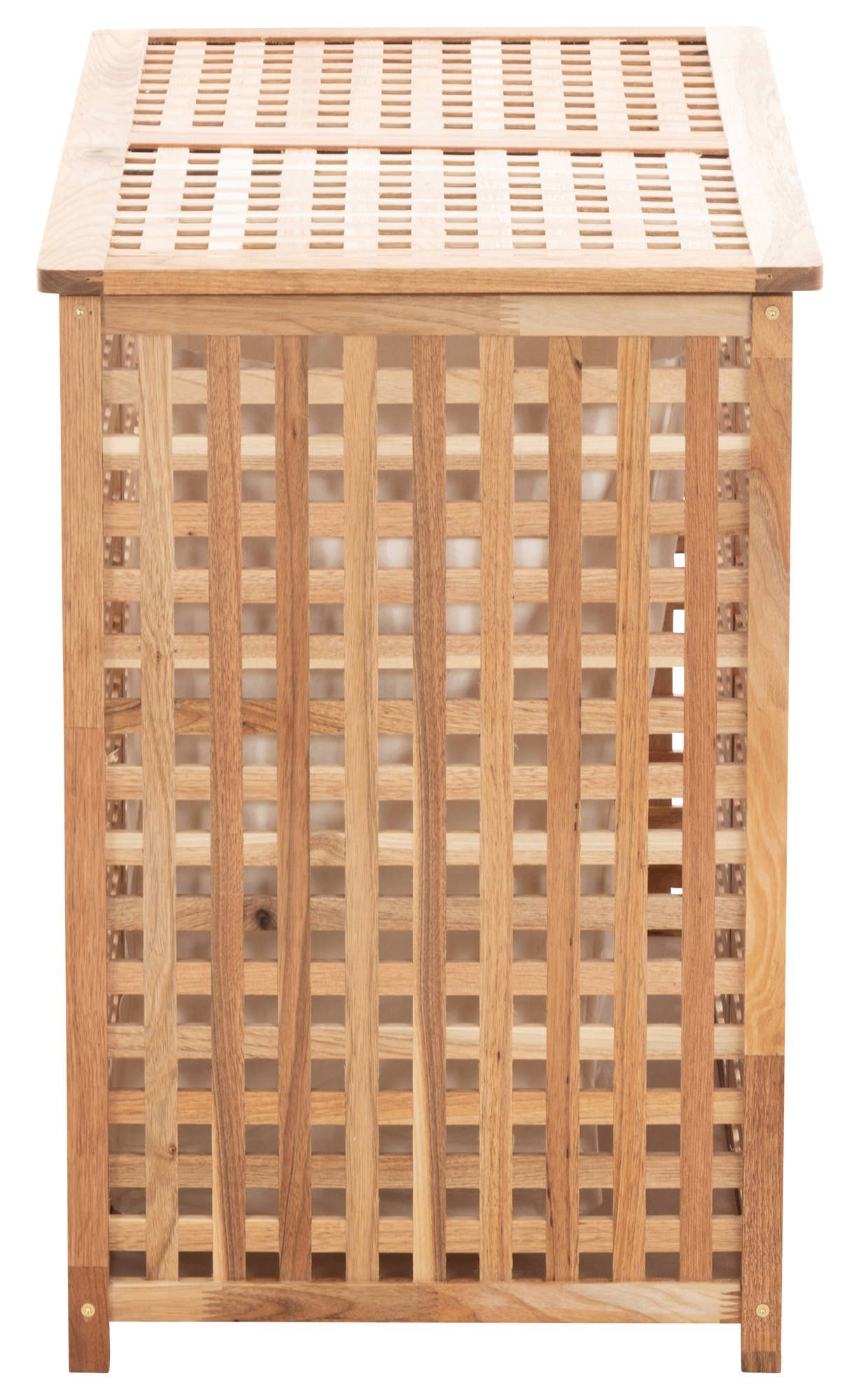 CLP Wäschebox Patea Holz, Wäschetruhe mit zwei Fächern und Deckel