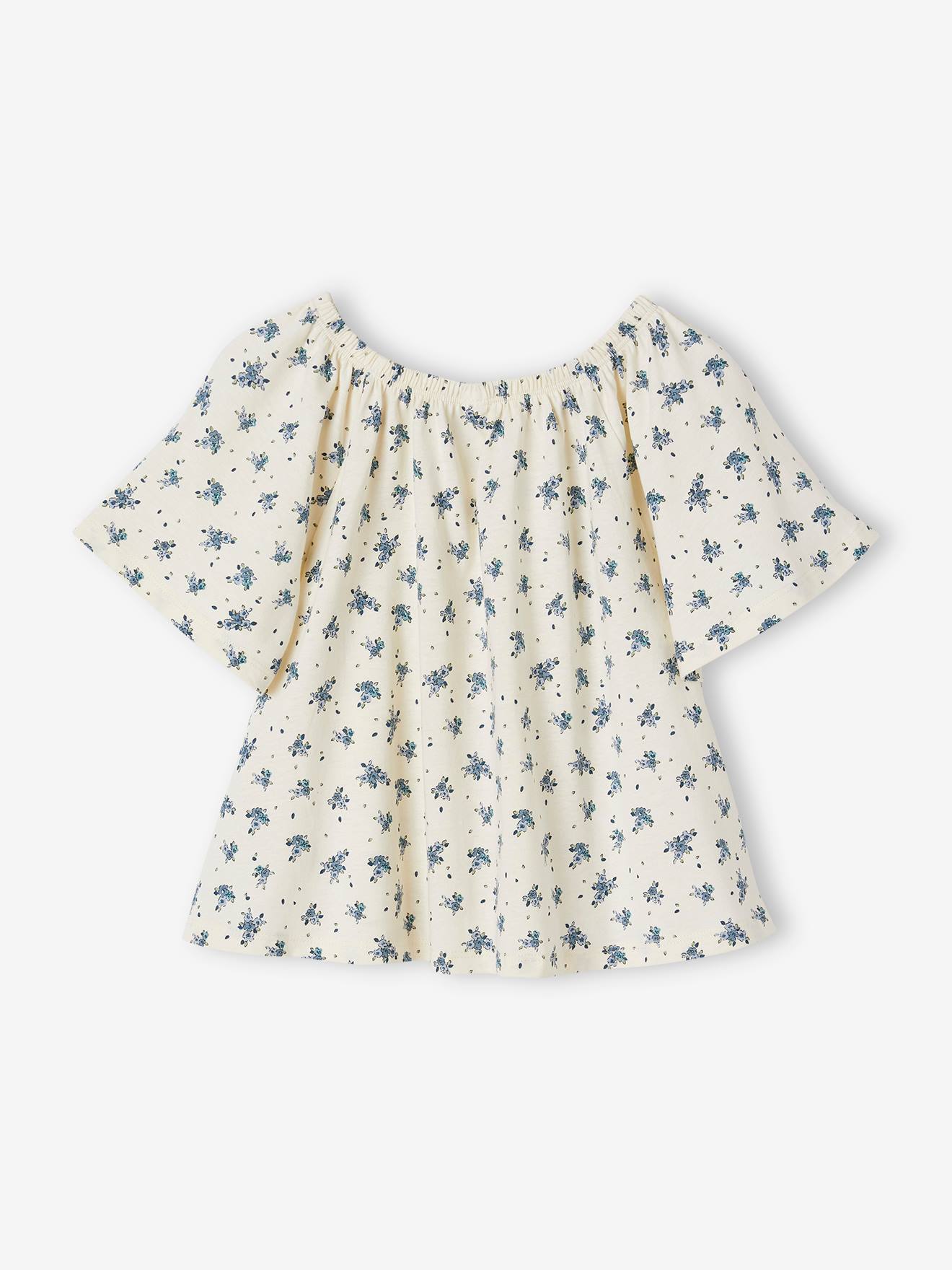 Vertbaudet Mädchen Blusenshirt mit Recycling-Polyester - wollweiß