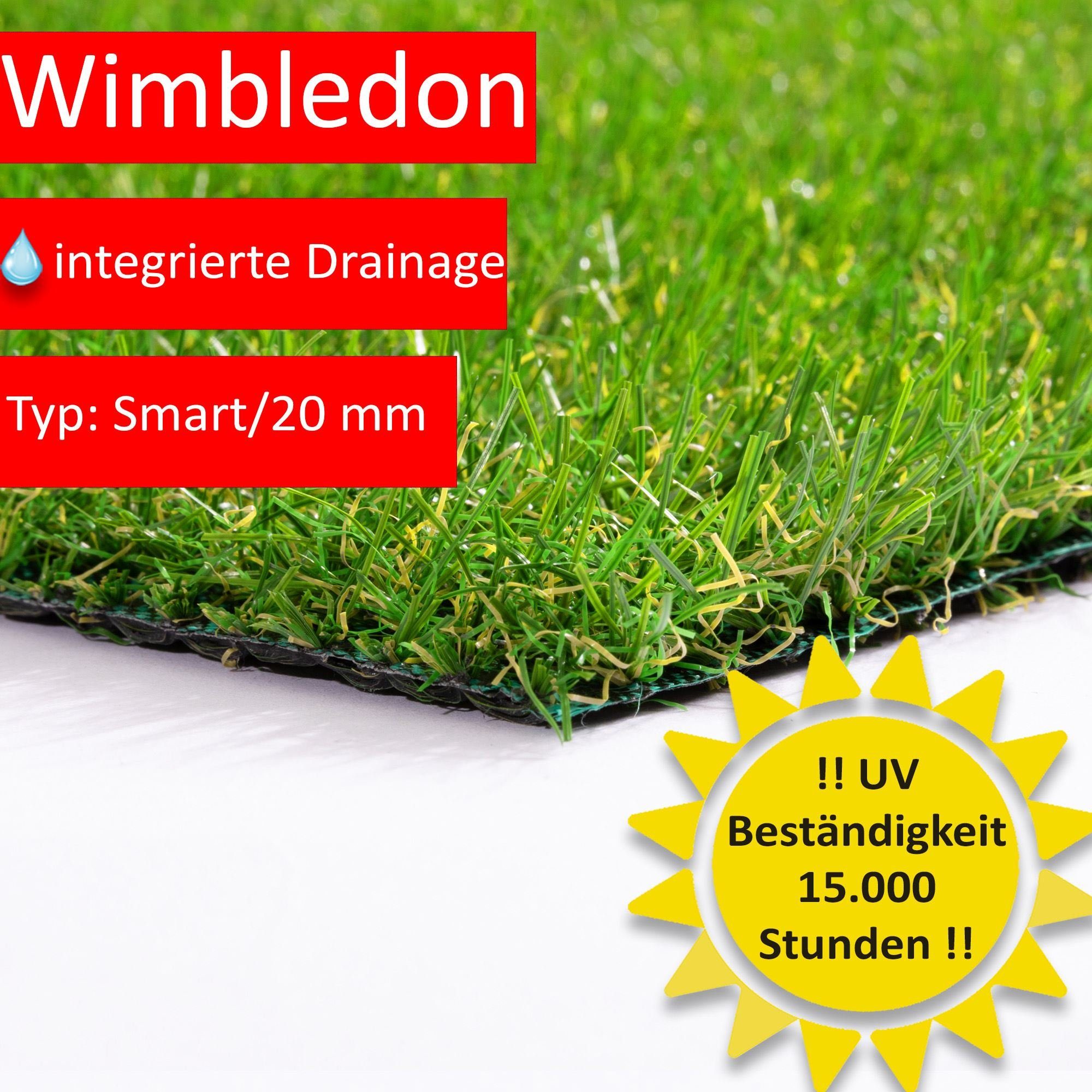 Kunstrasen Wimbledon, Steffensmeier, Rechteckig, Balkon, In- und Outdoor geeignet, UV-beständig