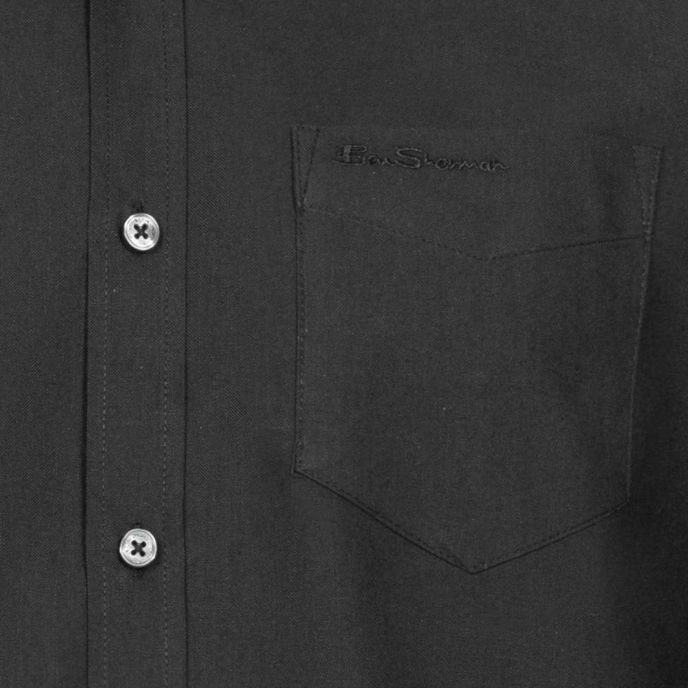 BEN SHERMAN Oxford Herren Langarm Hemd 0076260-BARELY BLACK