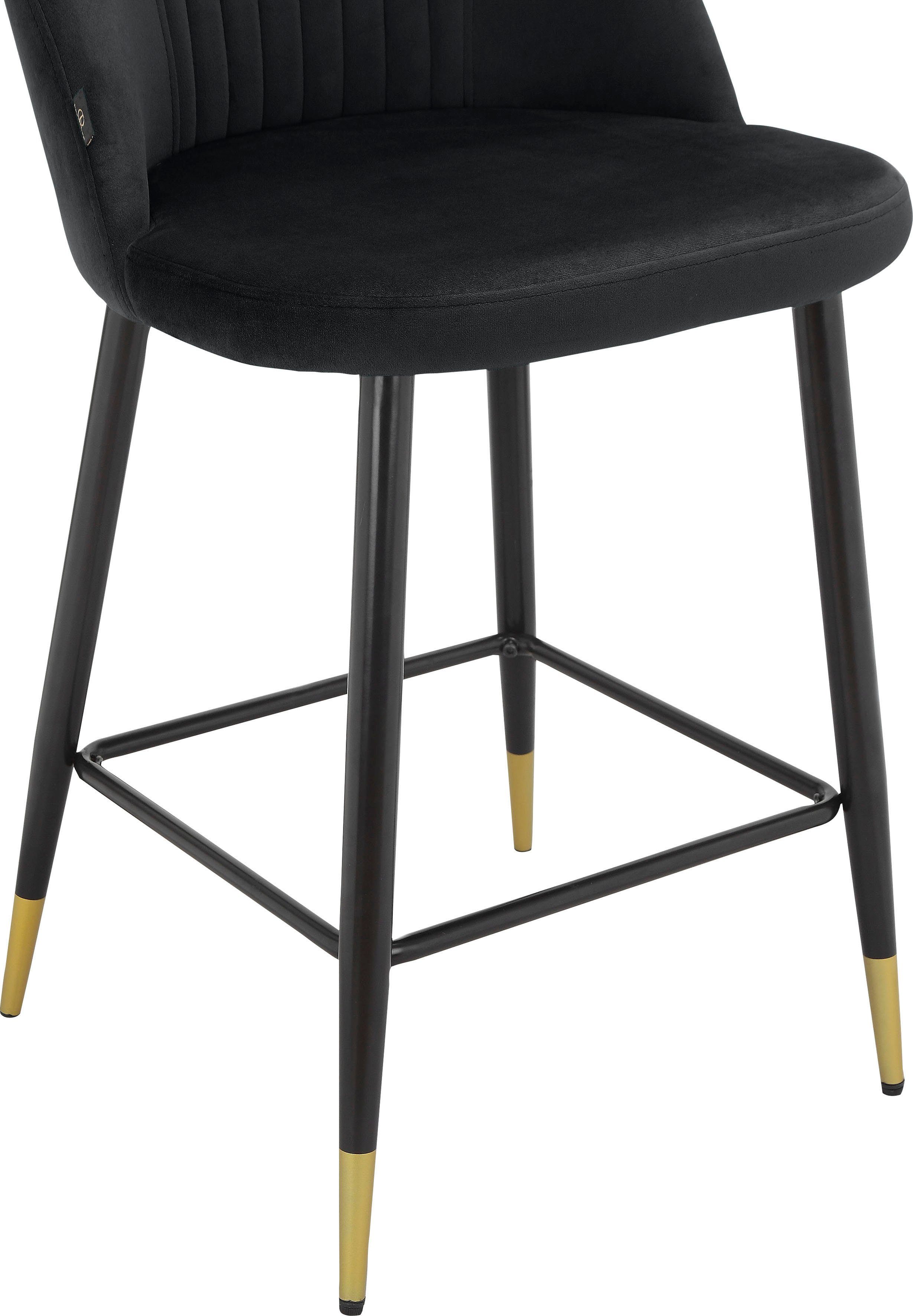 Leonique Bistrostuhl Embrosse (2 St), mit Sitz und Rücken gepolstert, in schönem Velourstoff, Sitzhöhe 65 cm