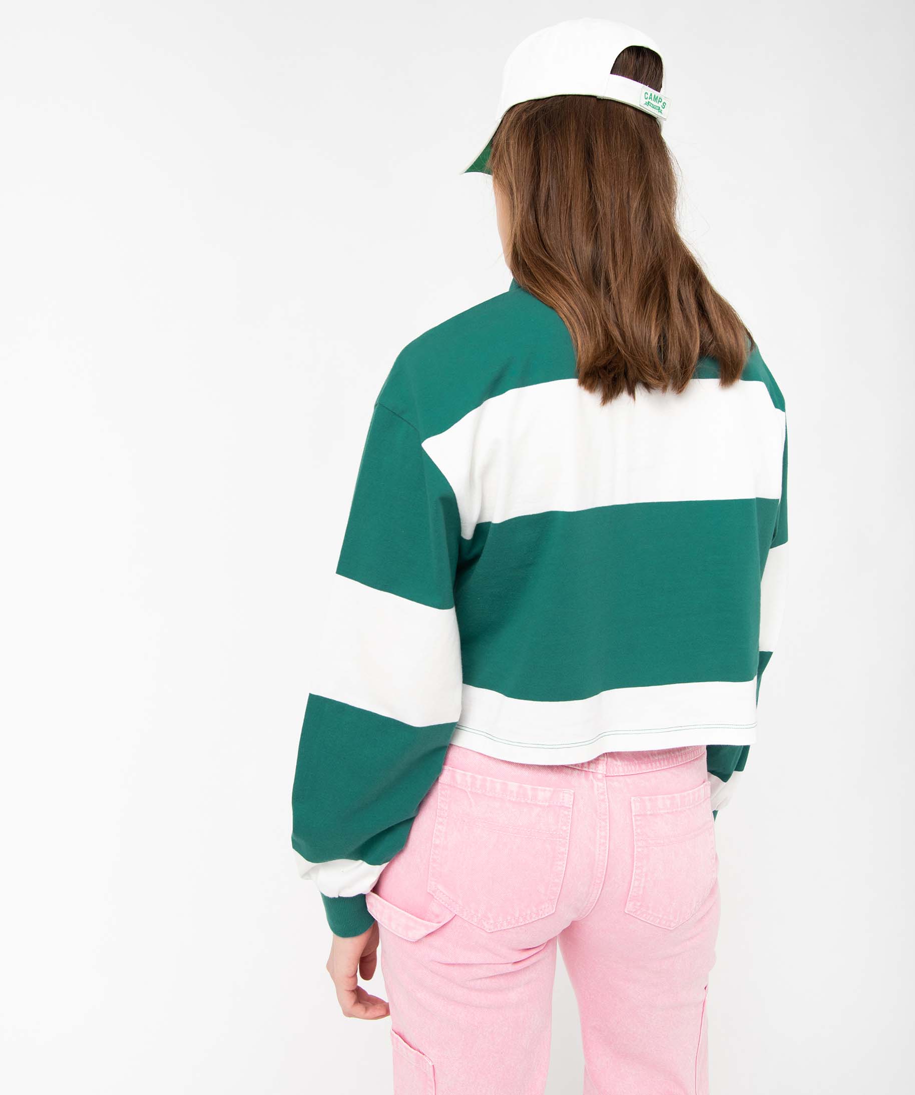 Tee-shirt femme à manches longues avec col polo - Camps United vert | GEMO