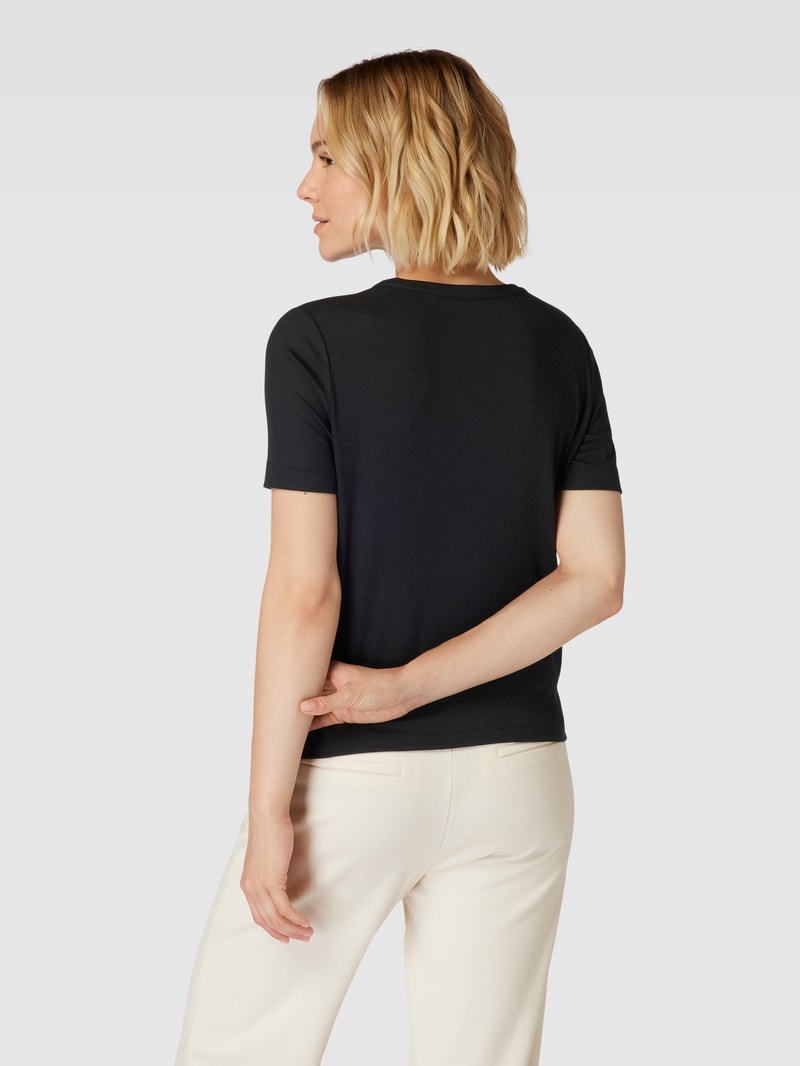T-Shirt mit Rundhalsausschnitt Modell 'GENEVRAA' in schwarz