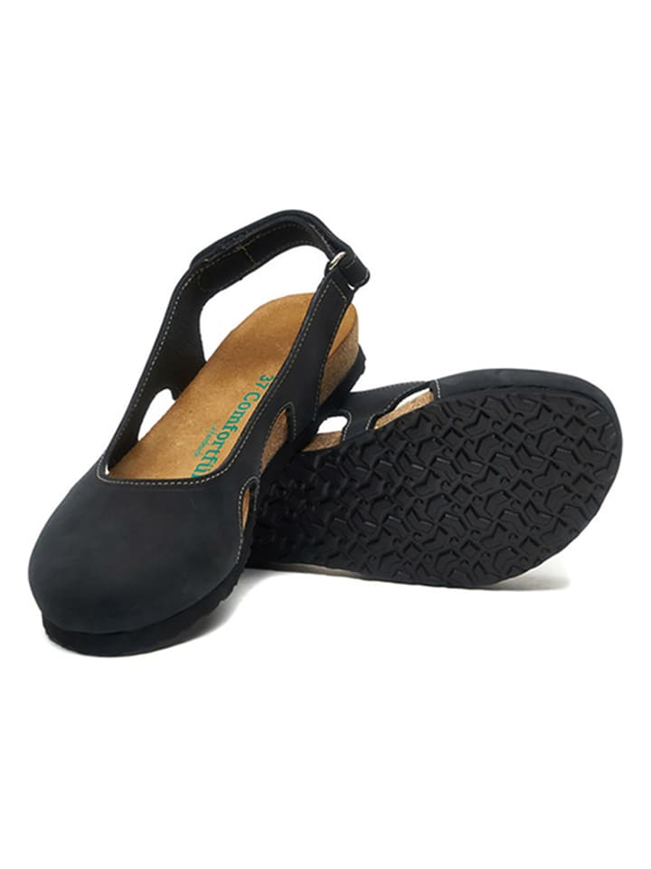 Comfortfusse Leder-Ballerinas in Schwarz günstig kaufen