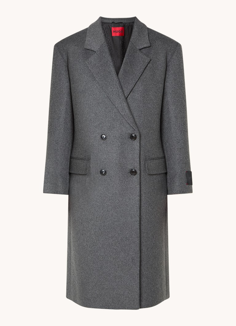 HUGO BOSS Marzetti -kaksirivinen takka, jossa on wolblend-kuvio ja klepzakken.