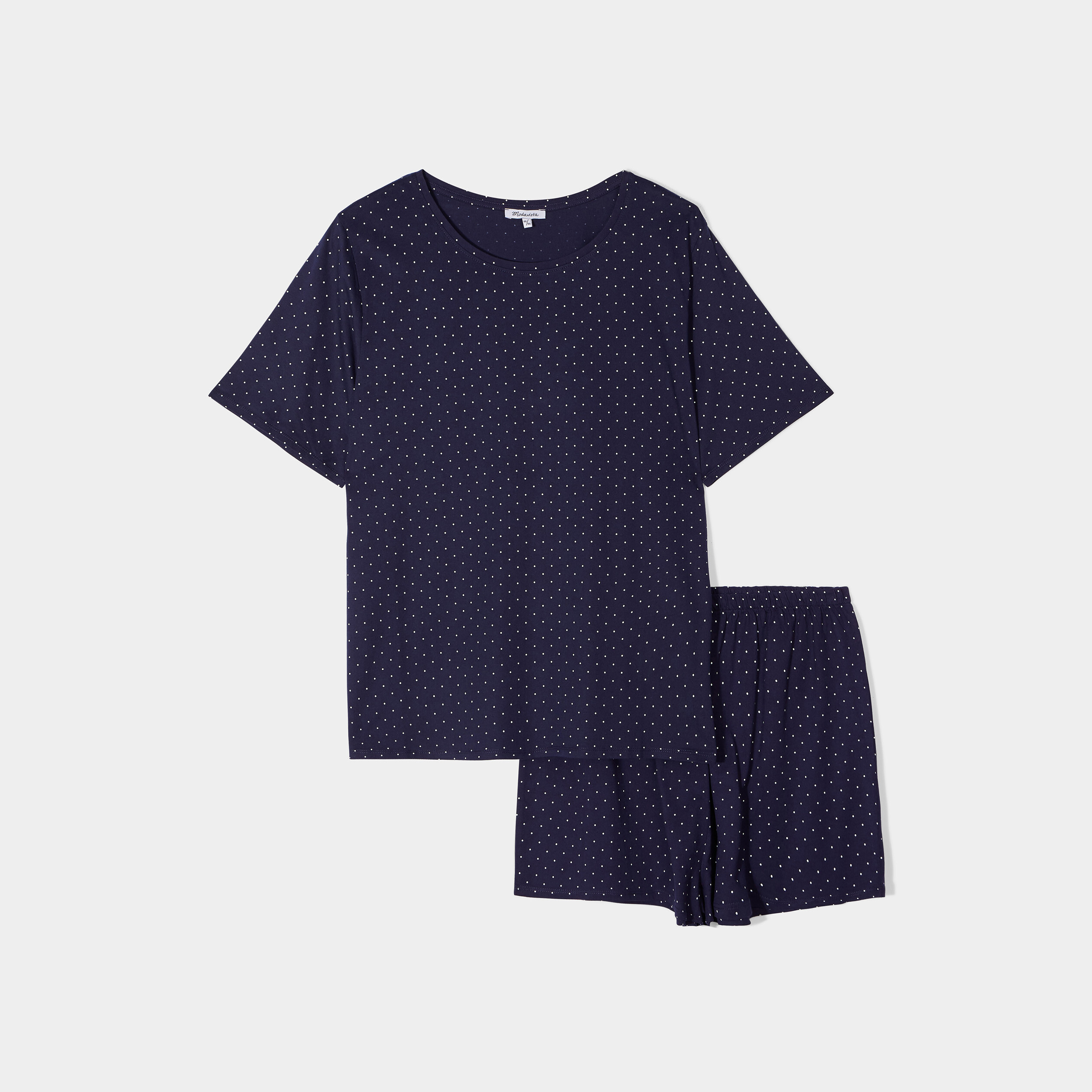 Ensemble pyjama short 2 pièces Modavista bleu femme grande taille | La Halle