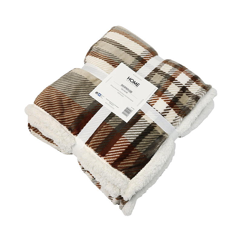 Home Sherpapledd 130x160 cm rutet cognac