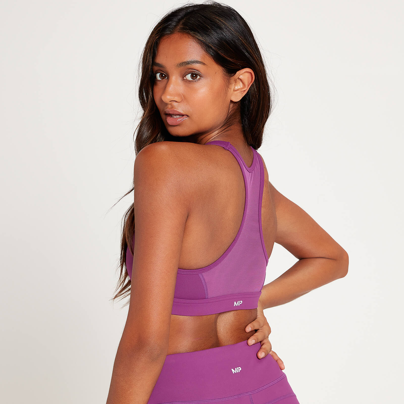 Brassière de sport en maille filet MP Power pour femmes – Violet