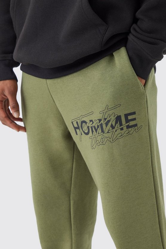 Jogginghose mit Homme-Print und geteiltem Saum