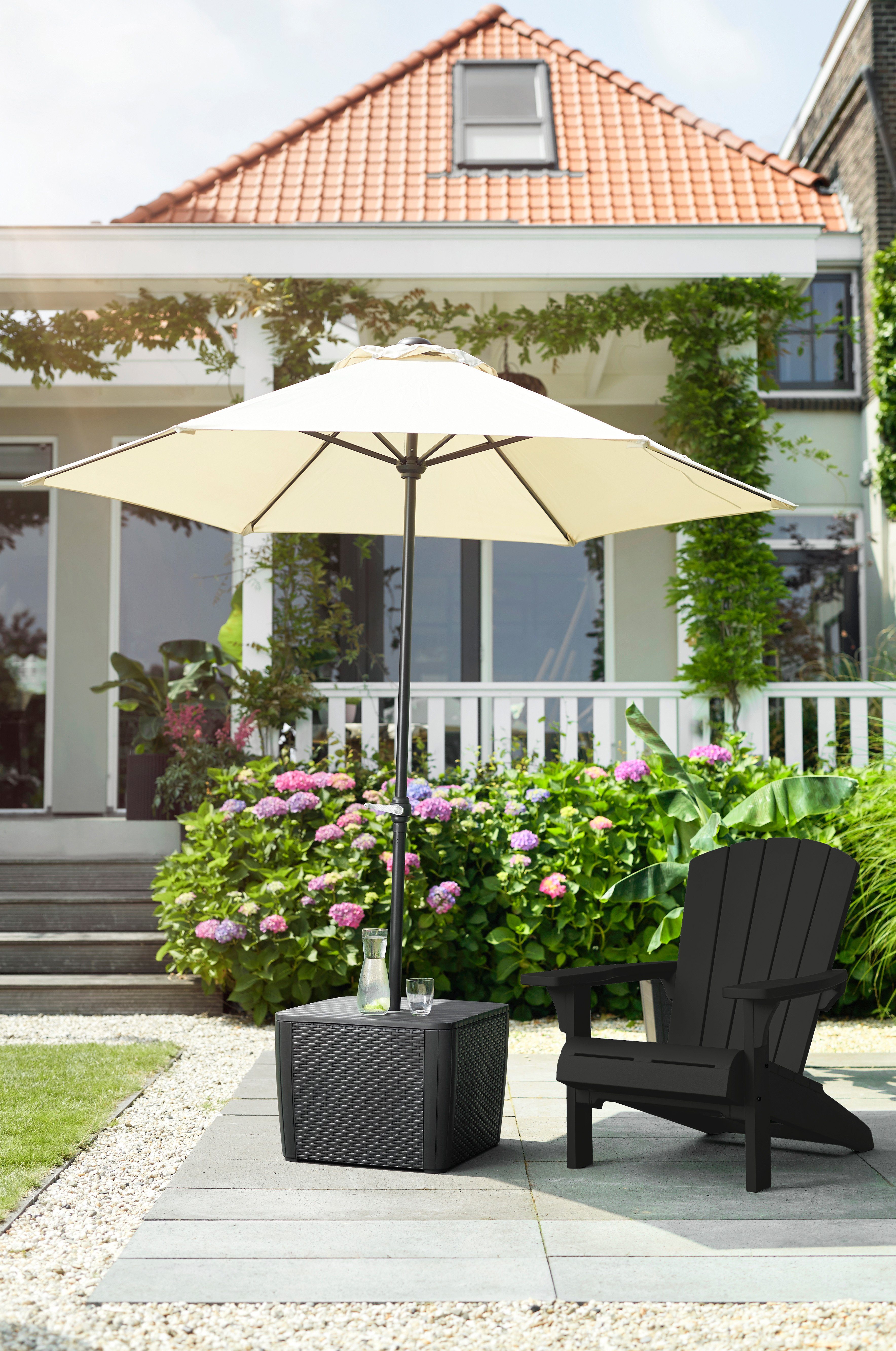 Keter Gartensessel Keter Adirondack Troy Gartensessel, Strandstuh, Loungestuhl, 1x Gartensessel
