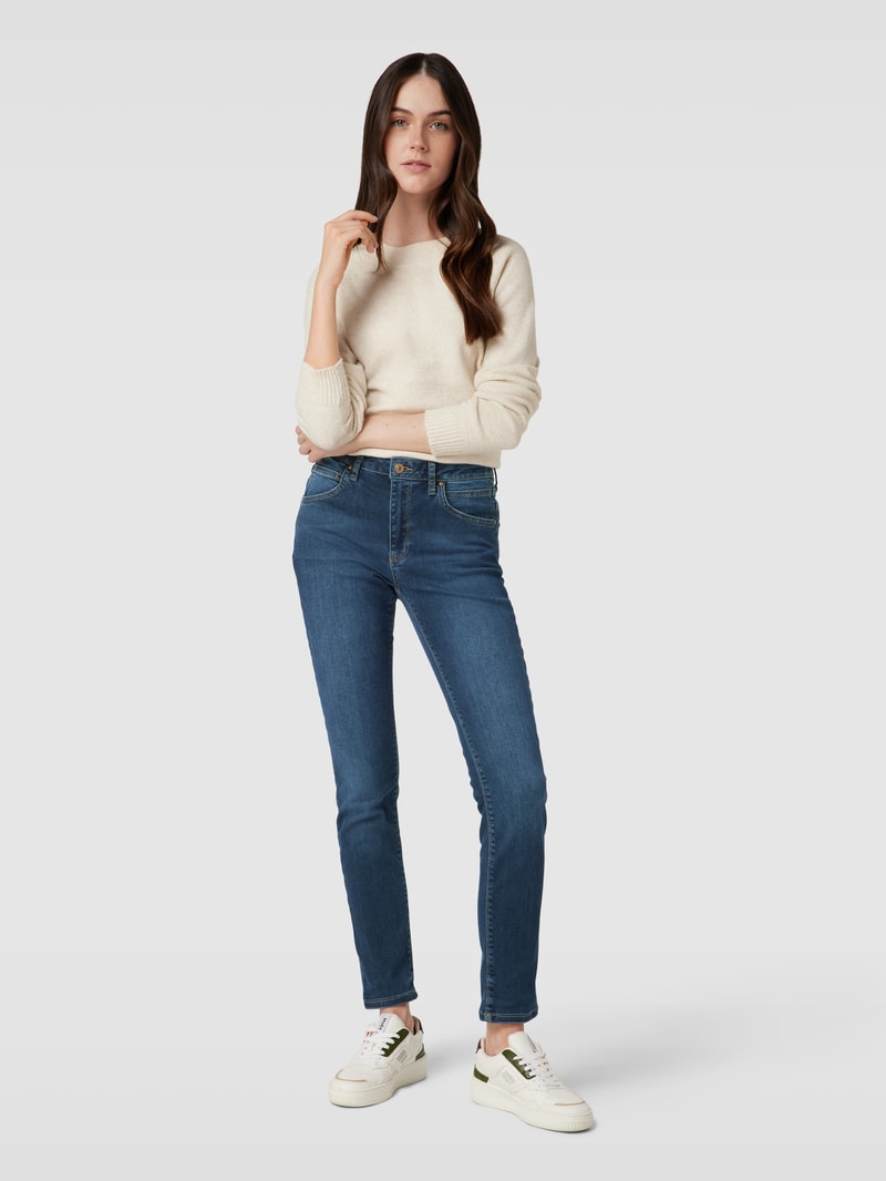 Skinny Fit Jeans im 5-Pocket-Design Modell 'AMAL' in dunkelblau