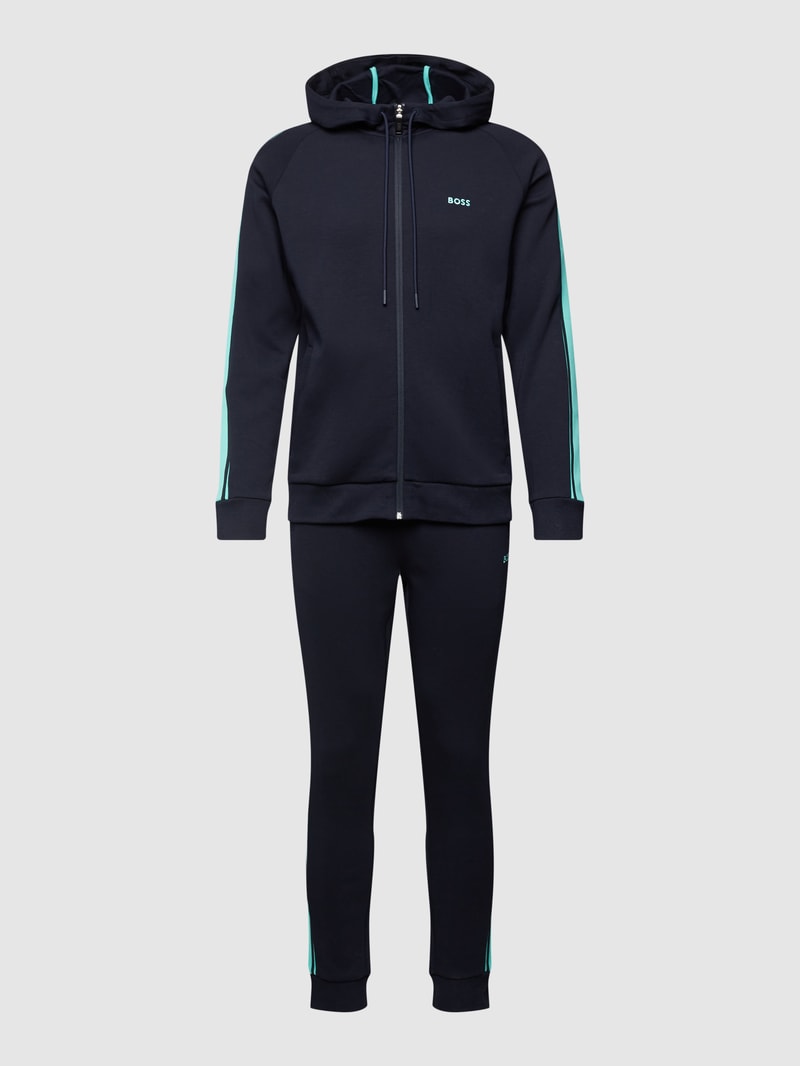Trainingsanzug mit Label-Stitching in marineblau