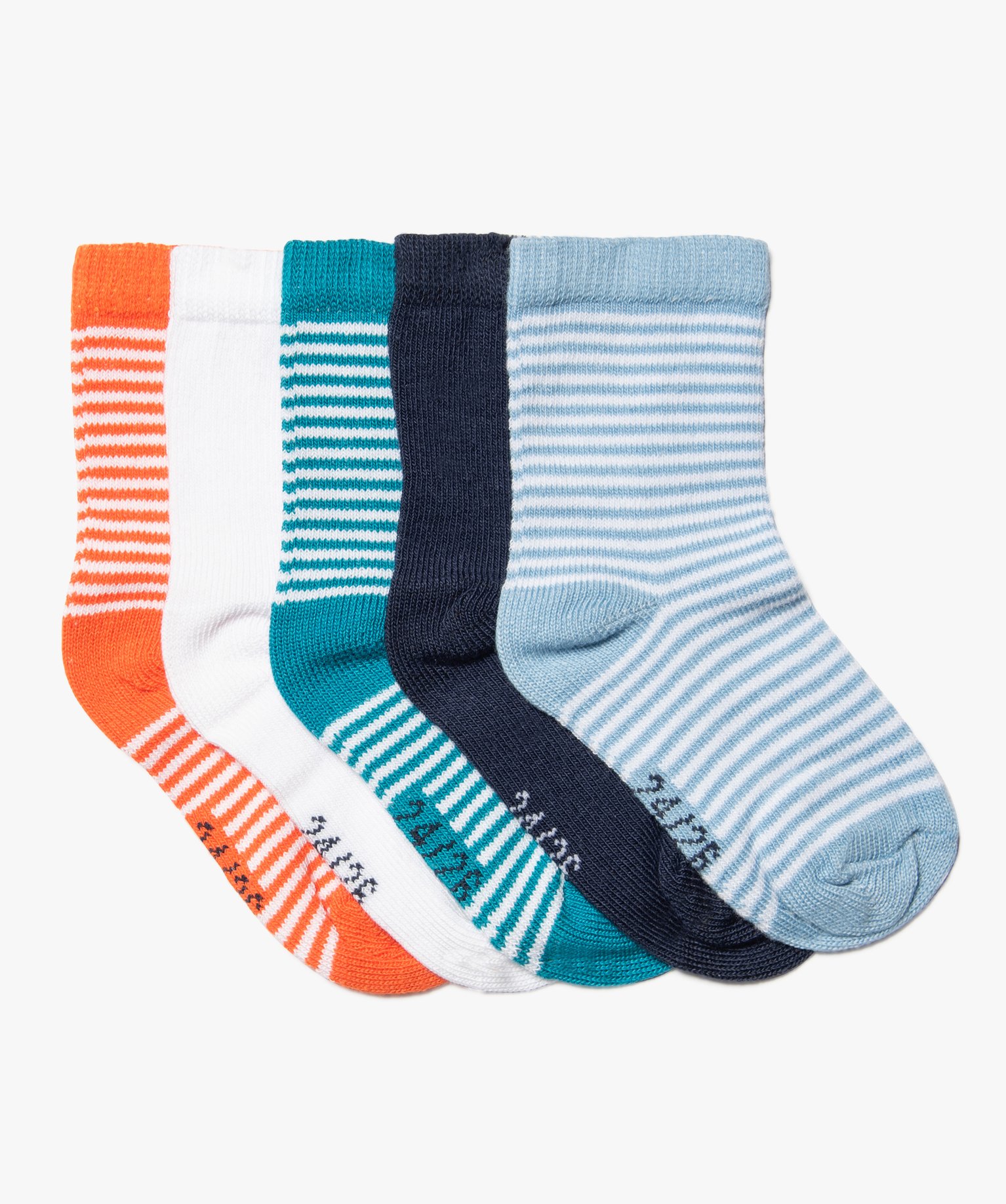 Chaussettes bébé à rayures (lot de 5) multicolore | GEMO