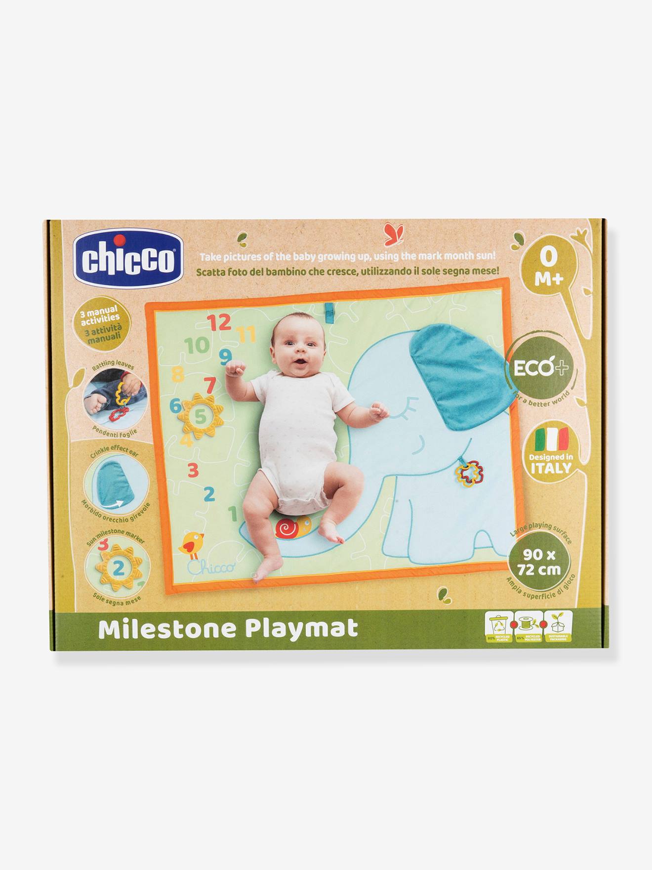 Chicco Baby Activity-Decke/Meilenstein-Decke ECO+ CHICCO - grün