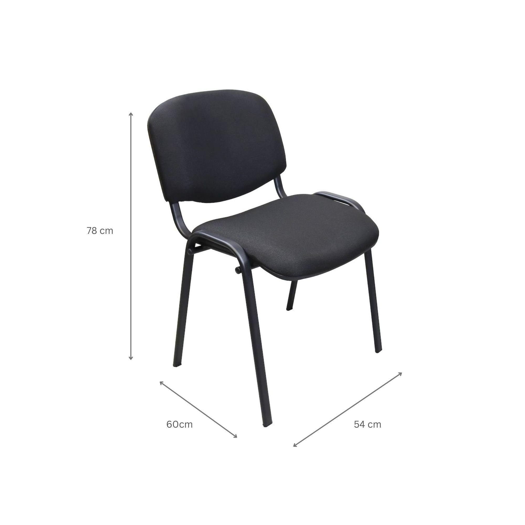 PROREGAL® Stapelstuhl SparSet Stapelstuhl Blackbird, HxBxT 82x52x55cm, Armlehne, Schwarz