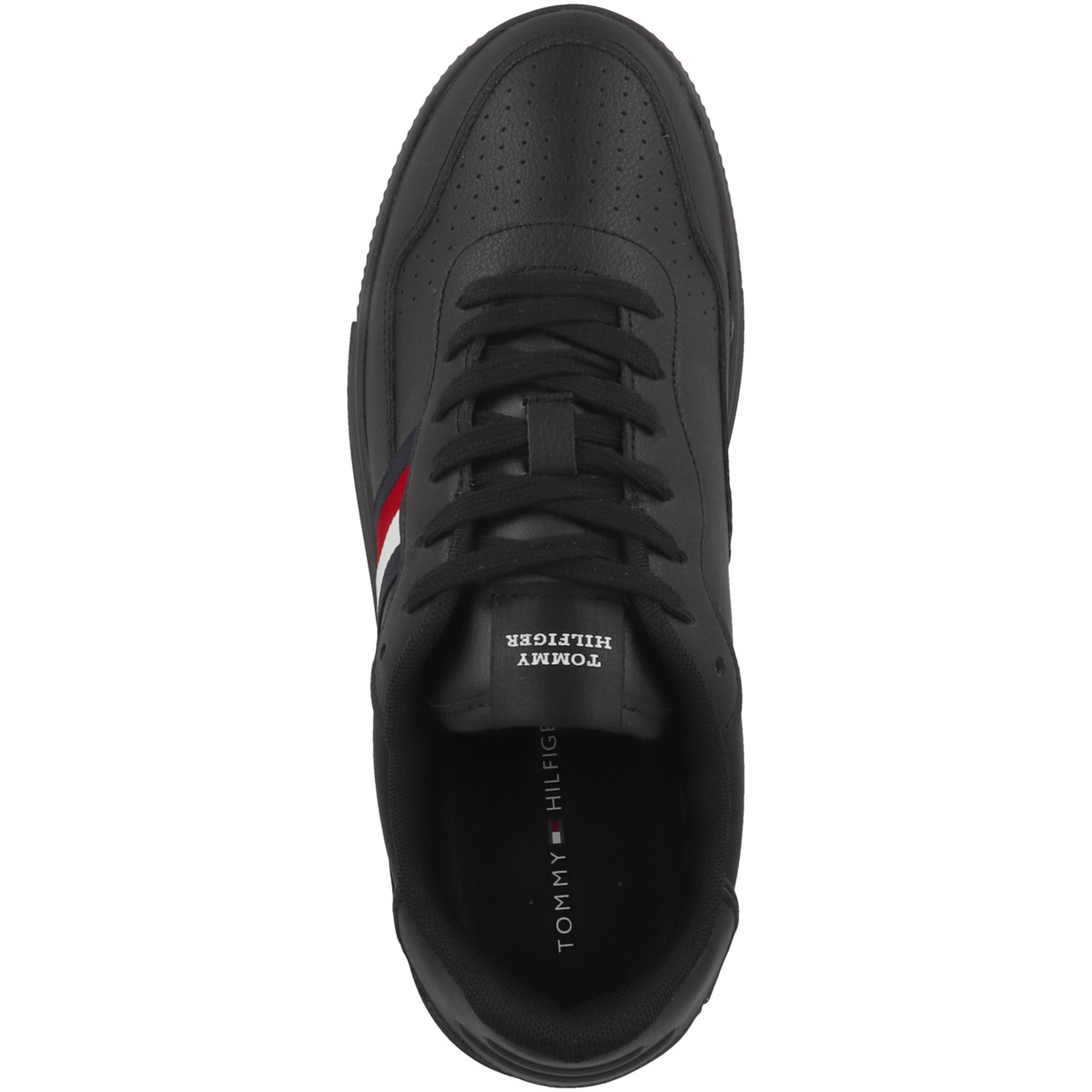 Tommy Hilfiger Supercup Leather Stripes Sneaker Low schwarz