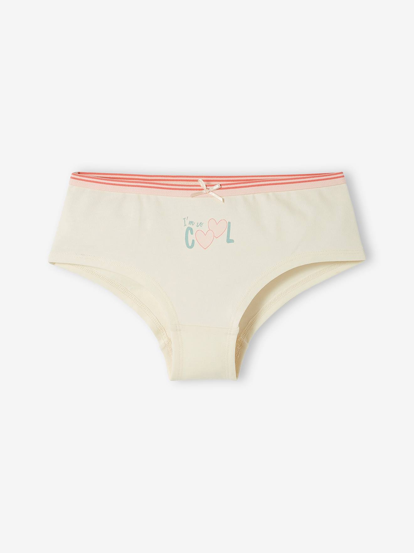Lot de 5 shorties coeurs fille lot rose et blanc