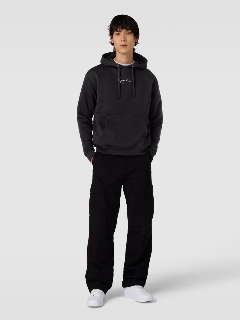 Hoodie mit Label-Stitching Modell 'SIGNATURE' in black