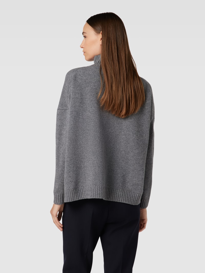 Strickpullover mit Stehkragen Modell 'BENITO' in hellgrau meliert
