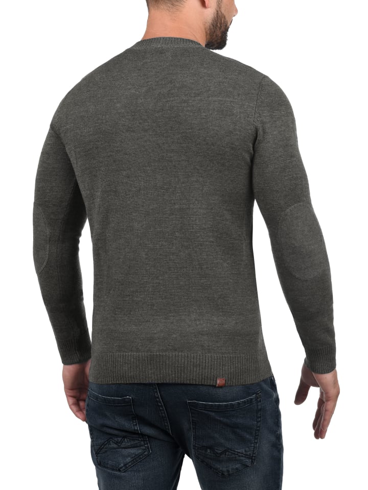 BLEND Strickpullover BHLasse 20703348ME Strickpulli mit aufgestickten Ellenbogenpatches in Grau günstig kaufen