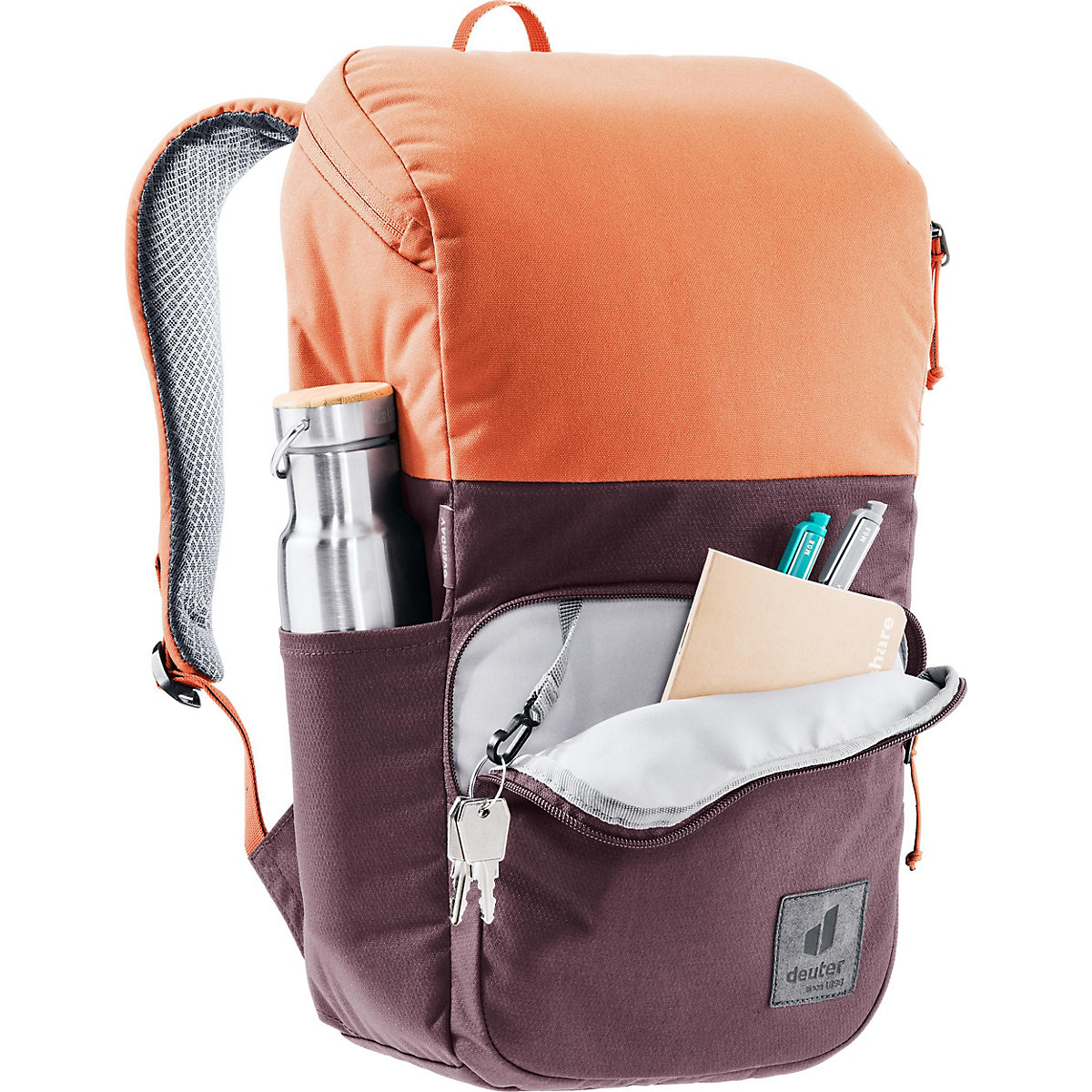 Kinder-Freizeitrucksack OVERDAY aubergine-sienna