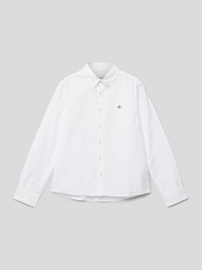 Hemd mit Button-Down-Kragen Modell 'OXFORD' in weiß