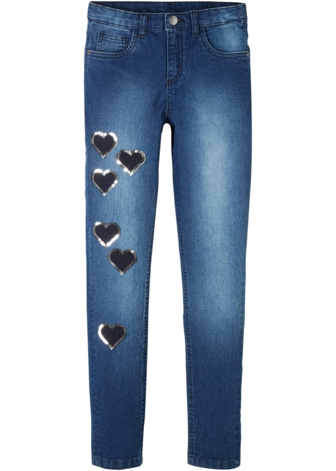 Mädchen Skinny-Jeans mit Herzchen